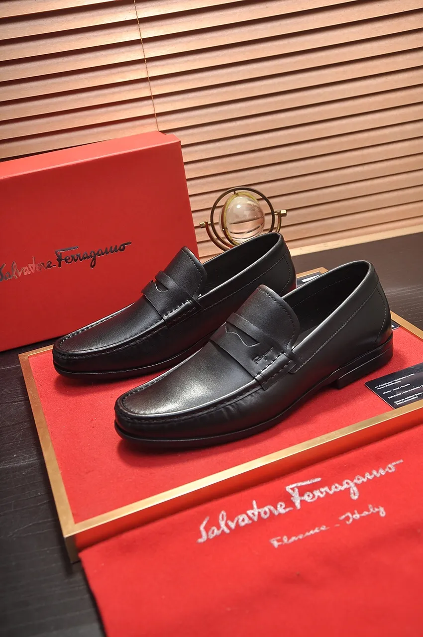 Men's shoes 💰500💶[Ferragamo/Ferragamo] The latest model in the counter. Original imported open-sided high-quality cowhide hand-woven + imported 🐂 cowhide + original luxury metal buckle + original combination outsole. Comparison without pressure 38--44🎉